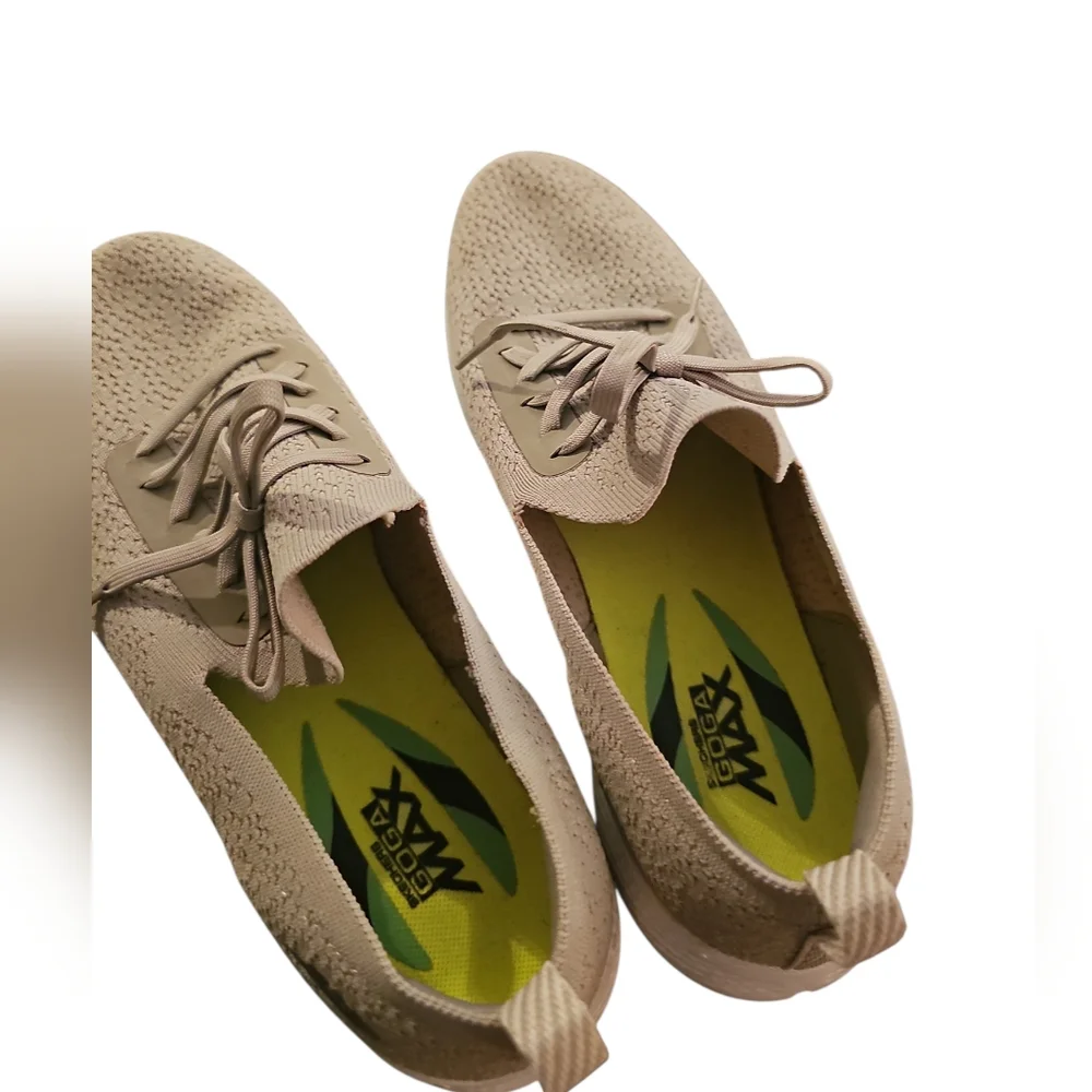 Skechers Women’s Taupe Knit Lace-Up Slip-On Sneakers Sz 11 SH320 - Picture 6 of 7